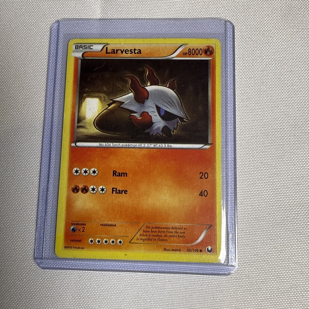 Larvesta Reverse Holo Dark Explorers 20/108 LP Pokémon Card